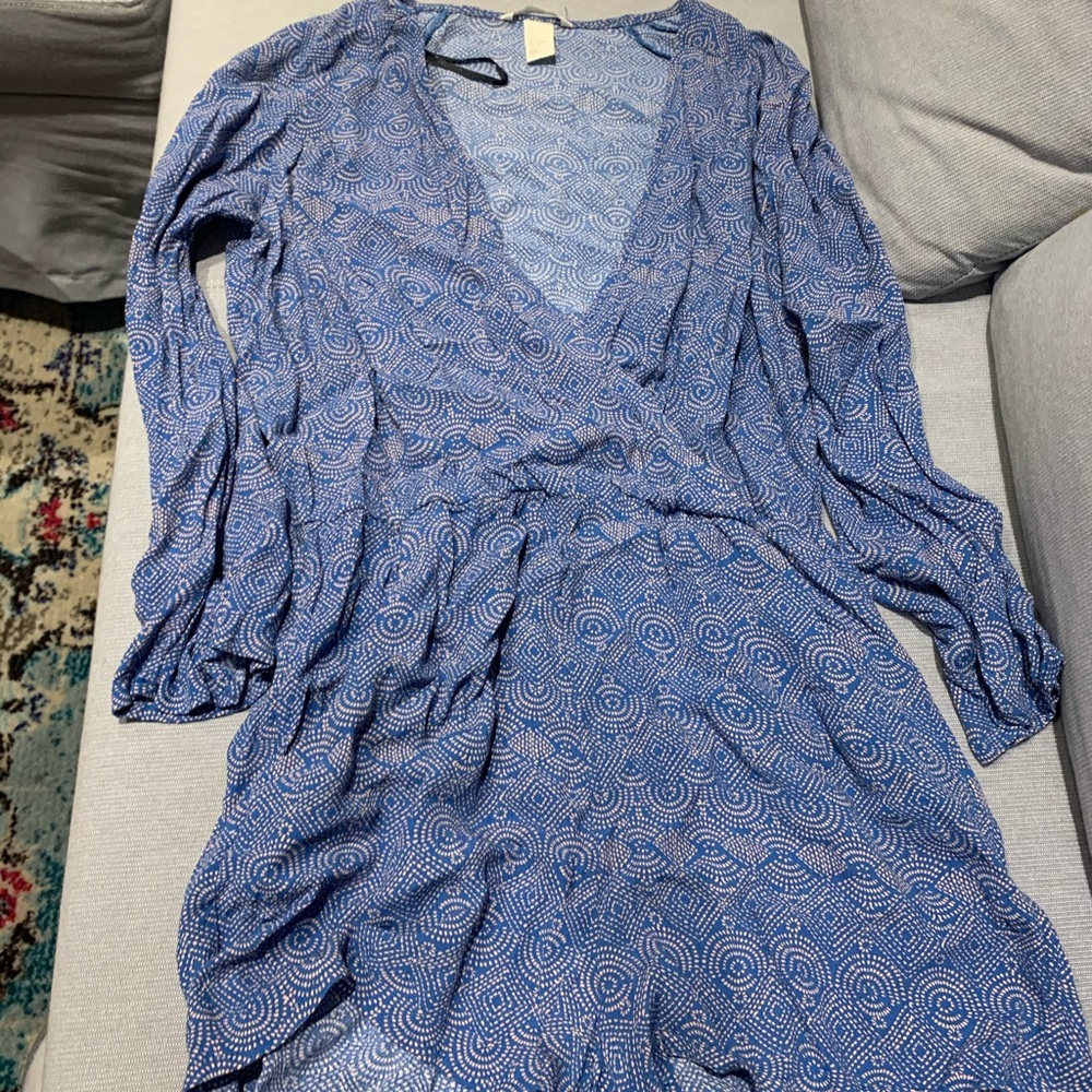 H&M blue and cream romper